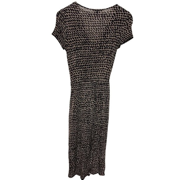 Max Mara Women's Brown Leopard VNeck Wrap Front Dress Size 40 Medium Italy - Picture 5 of 10